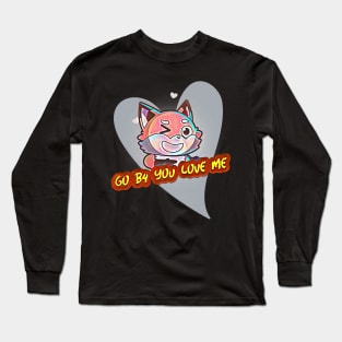 Go B4 You Love Me (cartoon cat winking inside heart) Long Sleeve T-Shirt